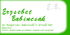 erzsebet babincsak business card